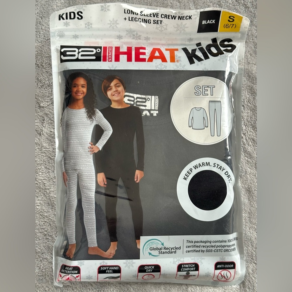 32 Degrees Kids' Heat Set/ Size: S (6/7) NWT